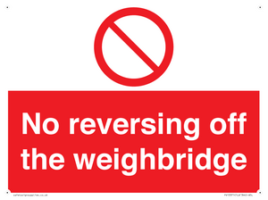 No reversing off the weighbridge